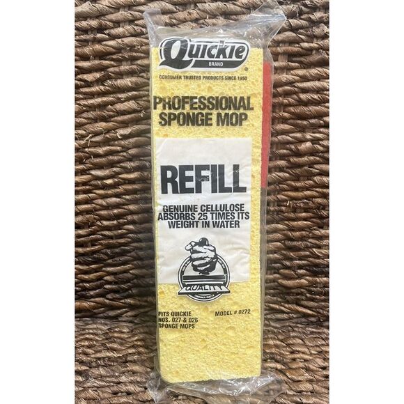 Quickie Professional Sponge Mop Refill Model # 272‎ Yellow Fits Mop #26 #27 NEW - Picture 1 of 5
